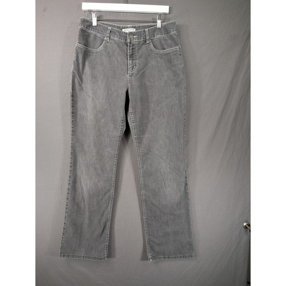 Pendleton Womens Gray Straight‎ Leg Denim Jeans Size 10 Mid Rise Casual Neutral